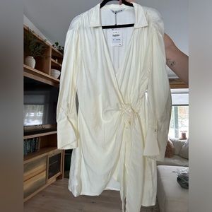 ZARA Cream Wrap Mini Dress